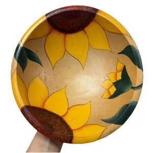Vintage Weston Bowl Mill Vermont Hand Painted Sunflowers By Gladys (e7)